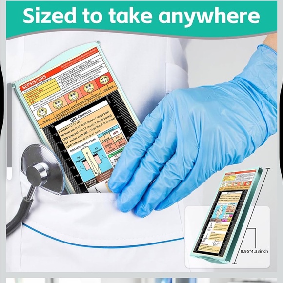 Foldable Clipboard with Medical Information in Green - Picture 2 of 3